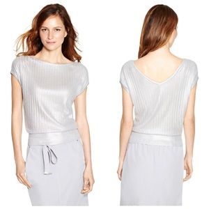 WHBM Short Dolman Sleeve Foil Pullover